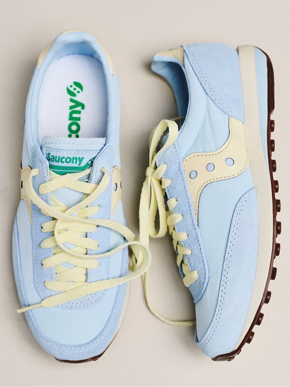Anthropologie Exclusive Saucony Women's Light Blue Retro Trainer 80 Size 8 - Picture 2 of 6